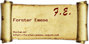 Forster Emese névjegykártya